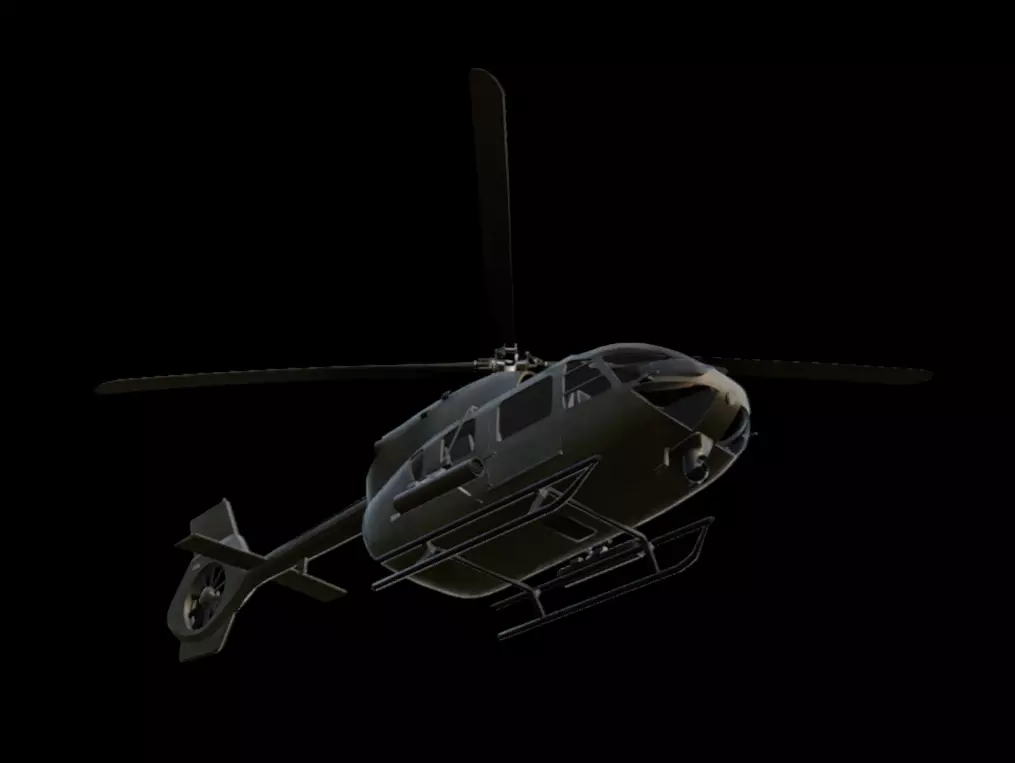 Military Helicopter Low-poly 3D model_8