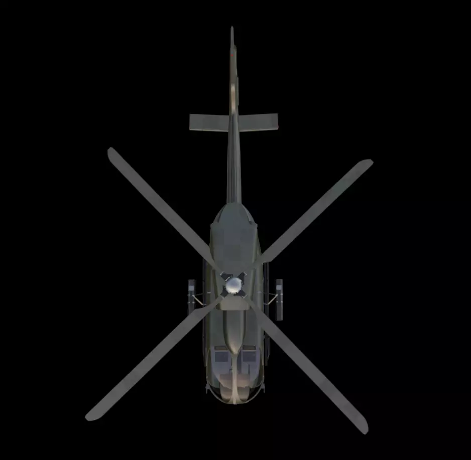 Military Helicopter Low-poly 3D model_6