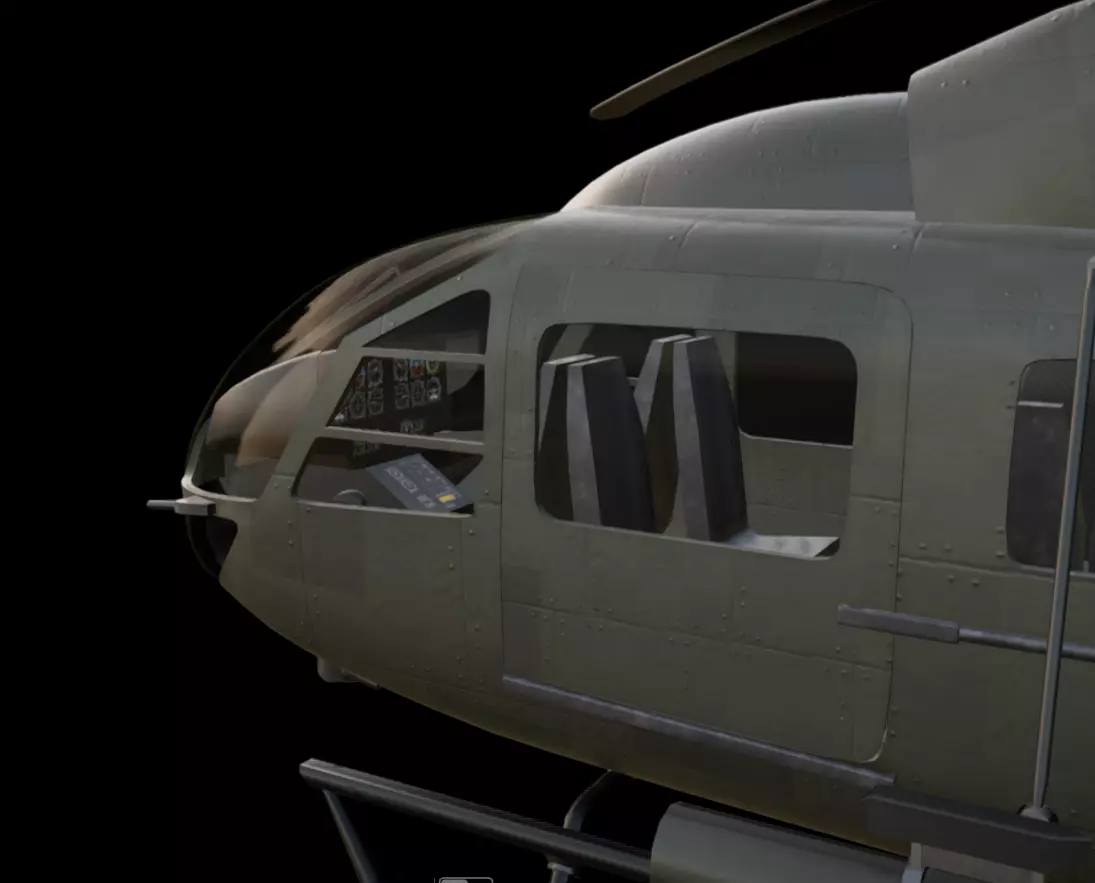 Military Helicopter Low-poly 3D model_10