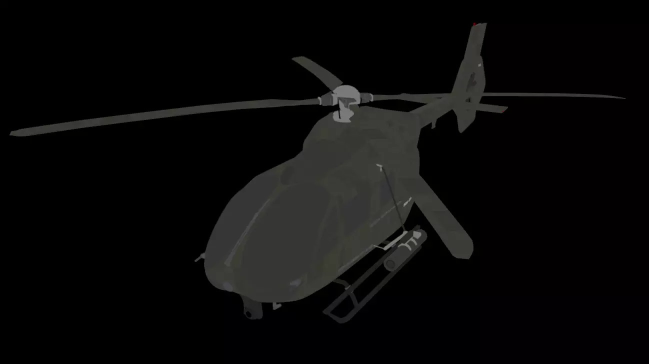Military Helicopter Low-poly 3D model_13