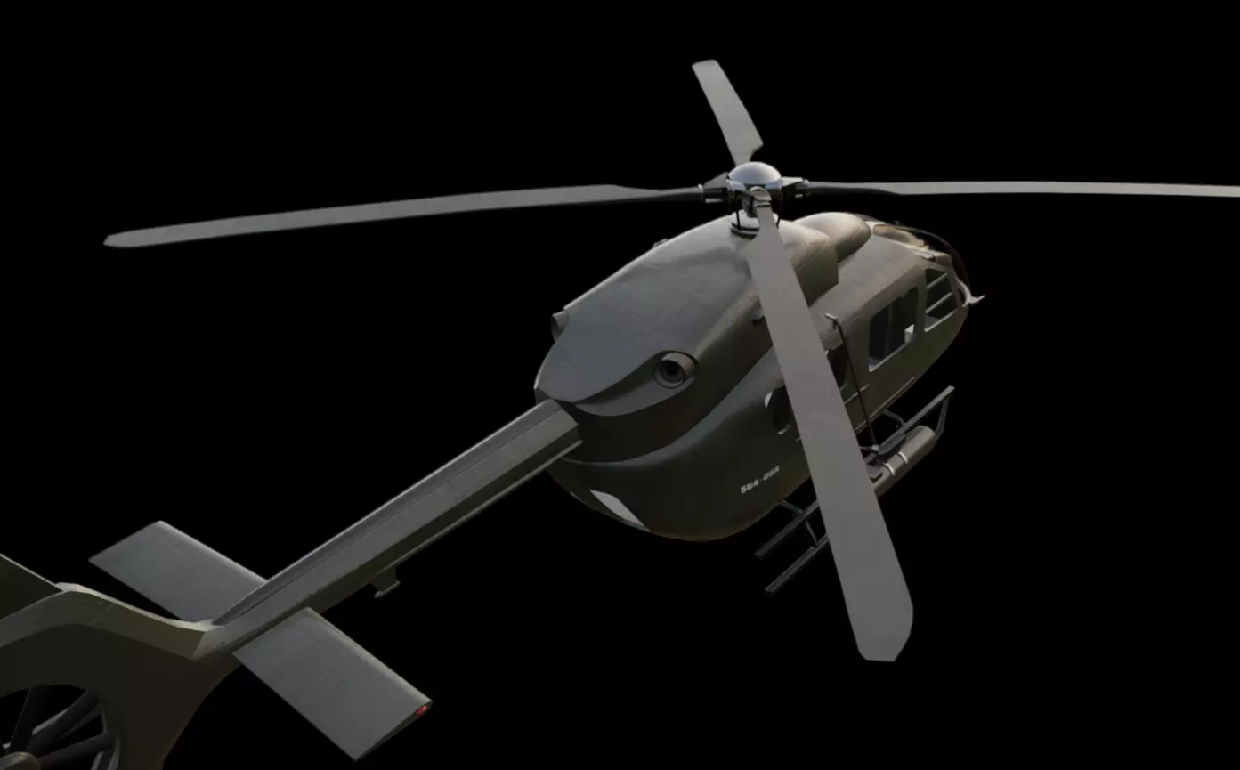 Military Helicopter Low-poly 3D model_12