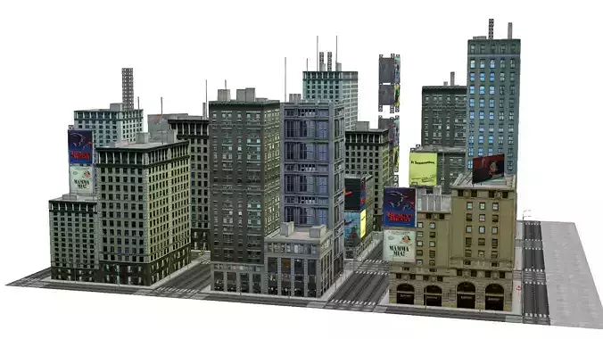 Mordent City 3D Model Part 2 Low Poly 3D Model Low-poly 3D model