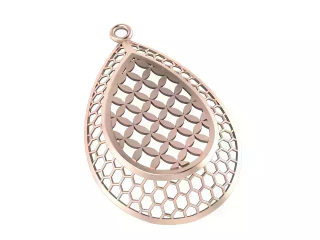 Mesh design teardrop pendant