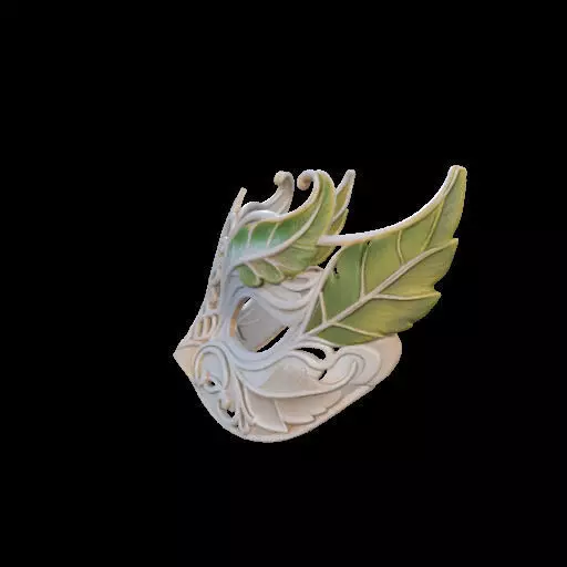 Venetian Leaf Mask 3D print model_17
