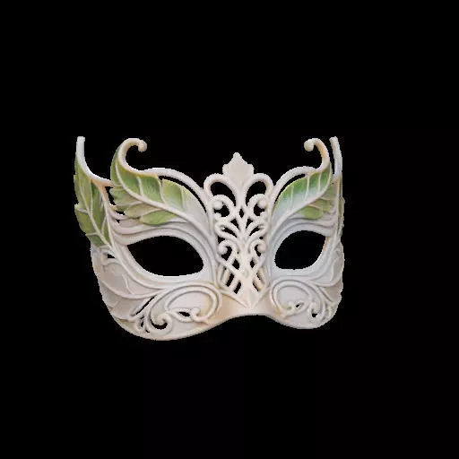 Venetian Leaf Mask 3D print model_2