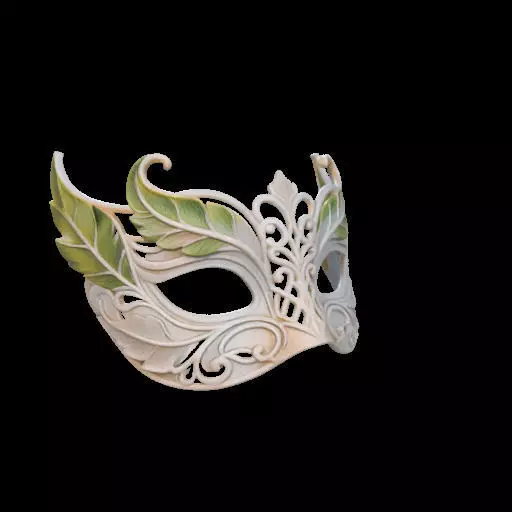 Venetian Leaf Mask 3D print model_24