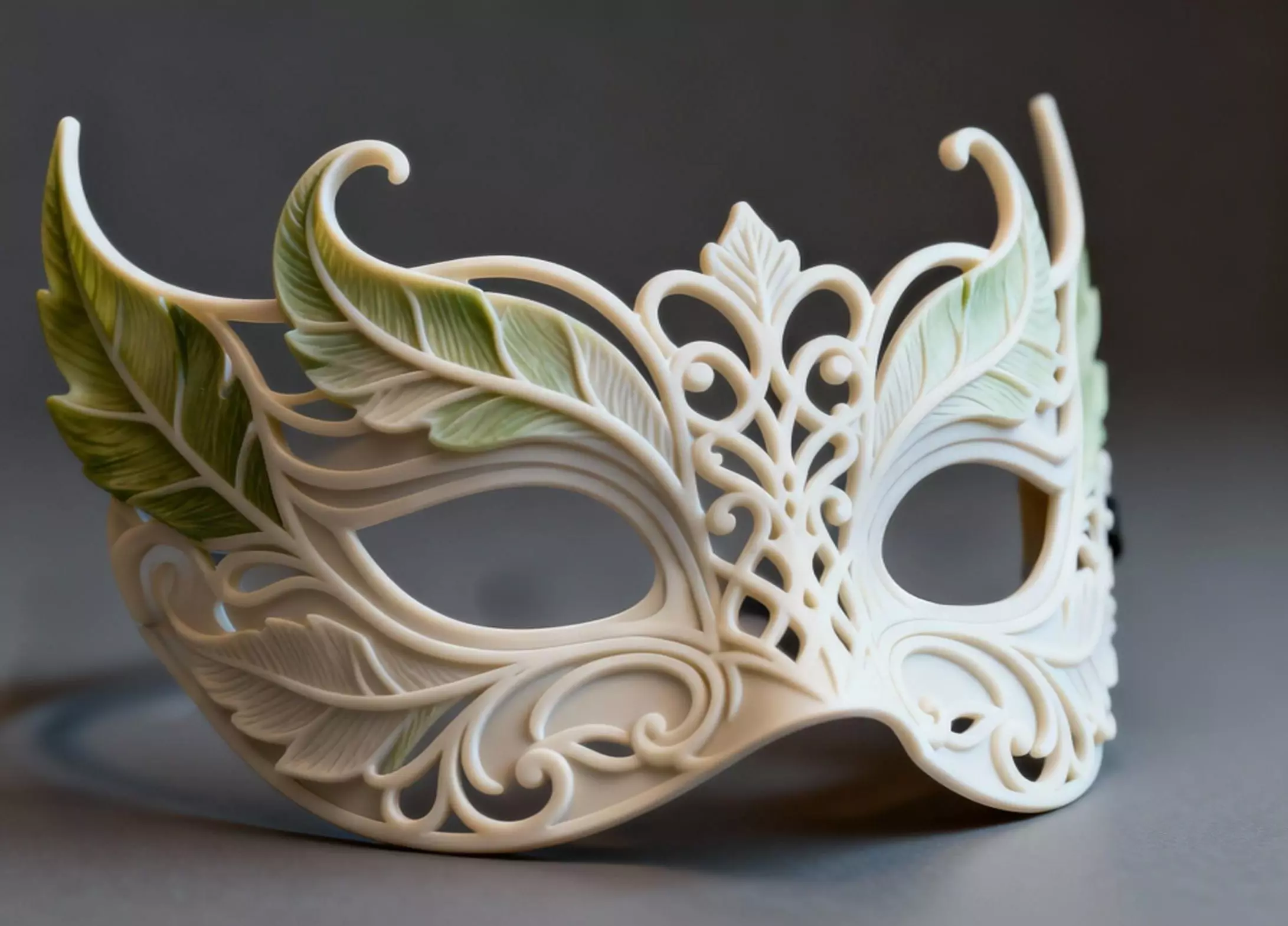 Venetian Leaf Mask 3D print model_0