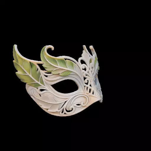 Venetian Leaf Mask 3D print model_25