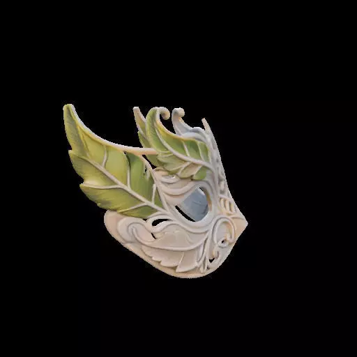 Venetian Leaf Mask 3D print model_28