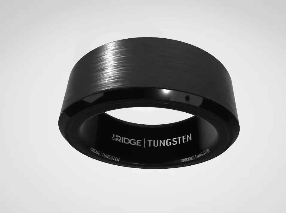 The Ridge Tungsten Rings for Men Low-poly 3D model_9