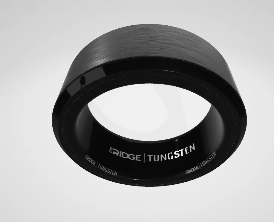 The Ridge Tungsten Rings for Men Low-poly 3D model_4