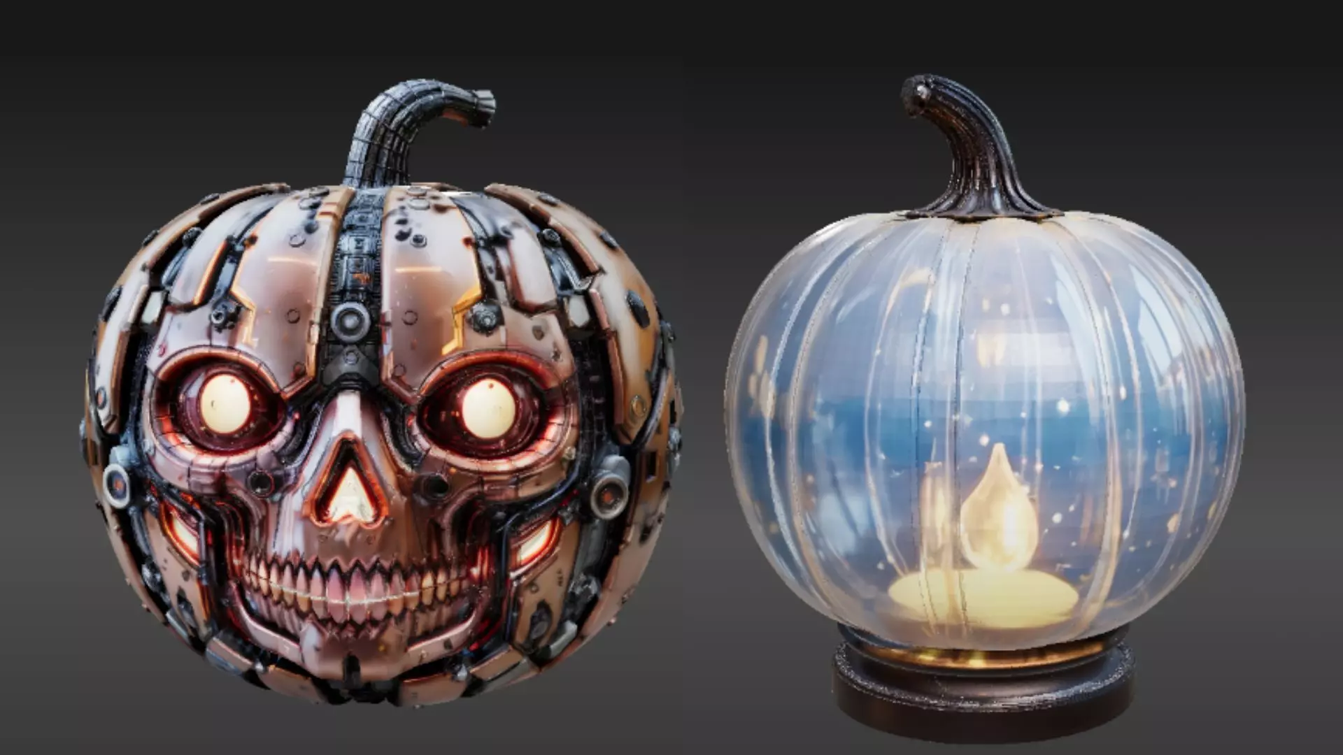 Sci-Fi Jack-O-Lantern Two 3D Model Halloween Lantern 3D model_0