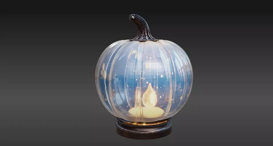 Sci-Fi Jack-O-Lantern Two 3D Model Halloween Lantern 3D model_9