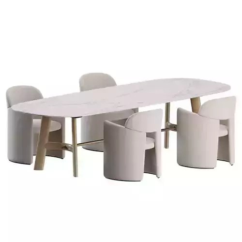 Blanca Chair August Table by Lema