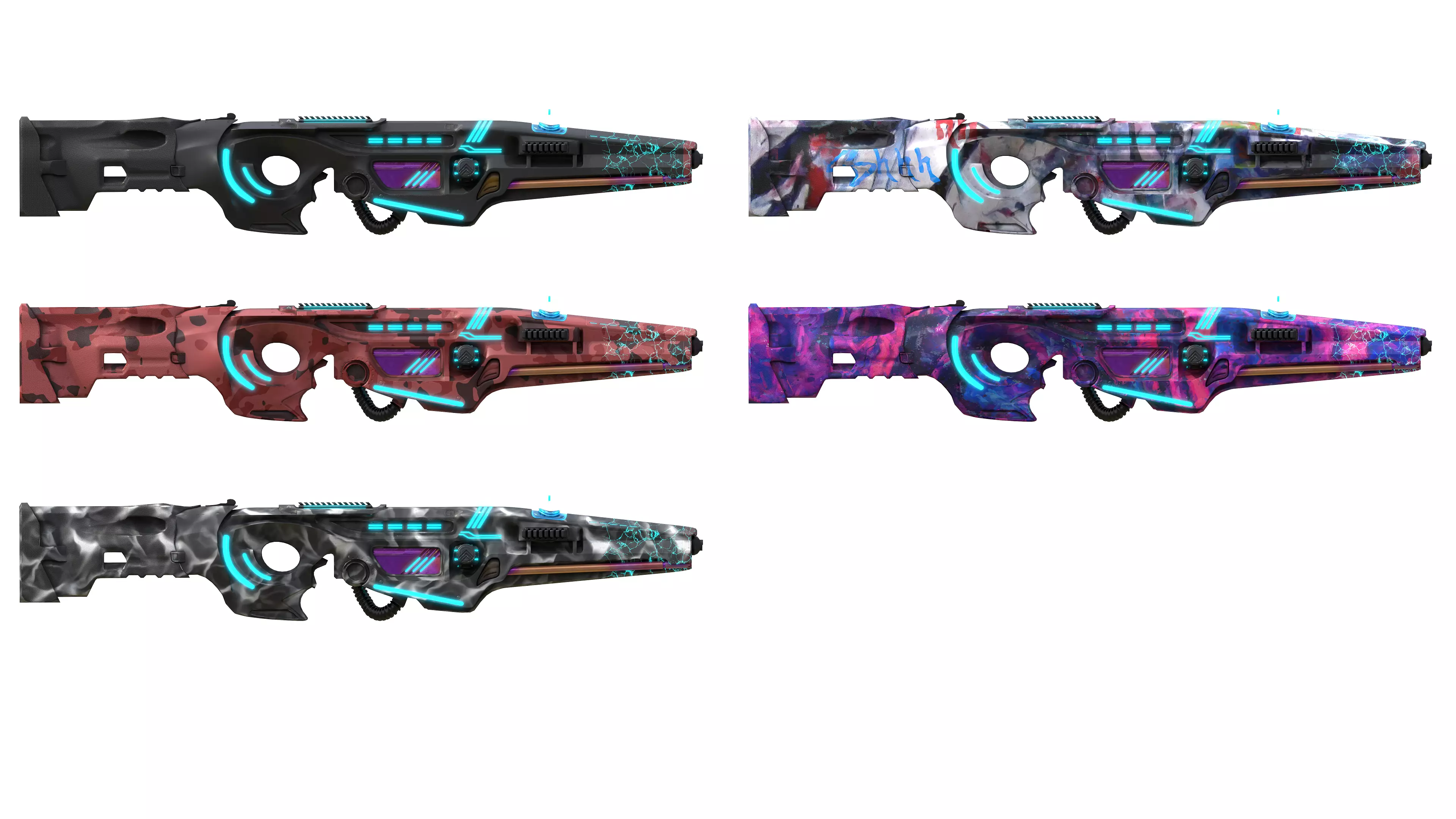 Sci-Fi Neon Weapons - SciFi Rifle 2 3D model_4