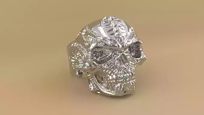 Skull Ring 3D Model for Printing and Jewelry Design