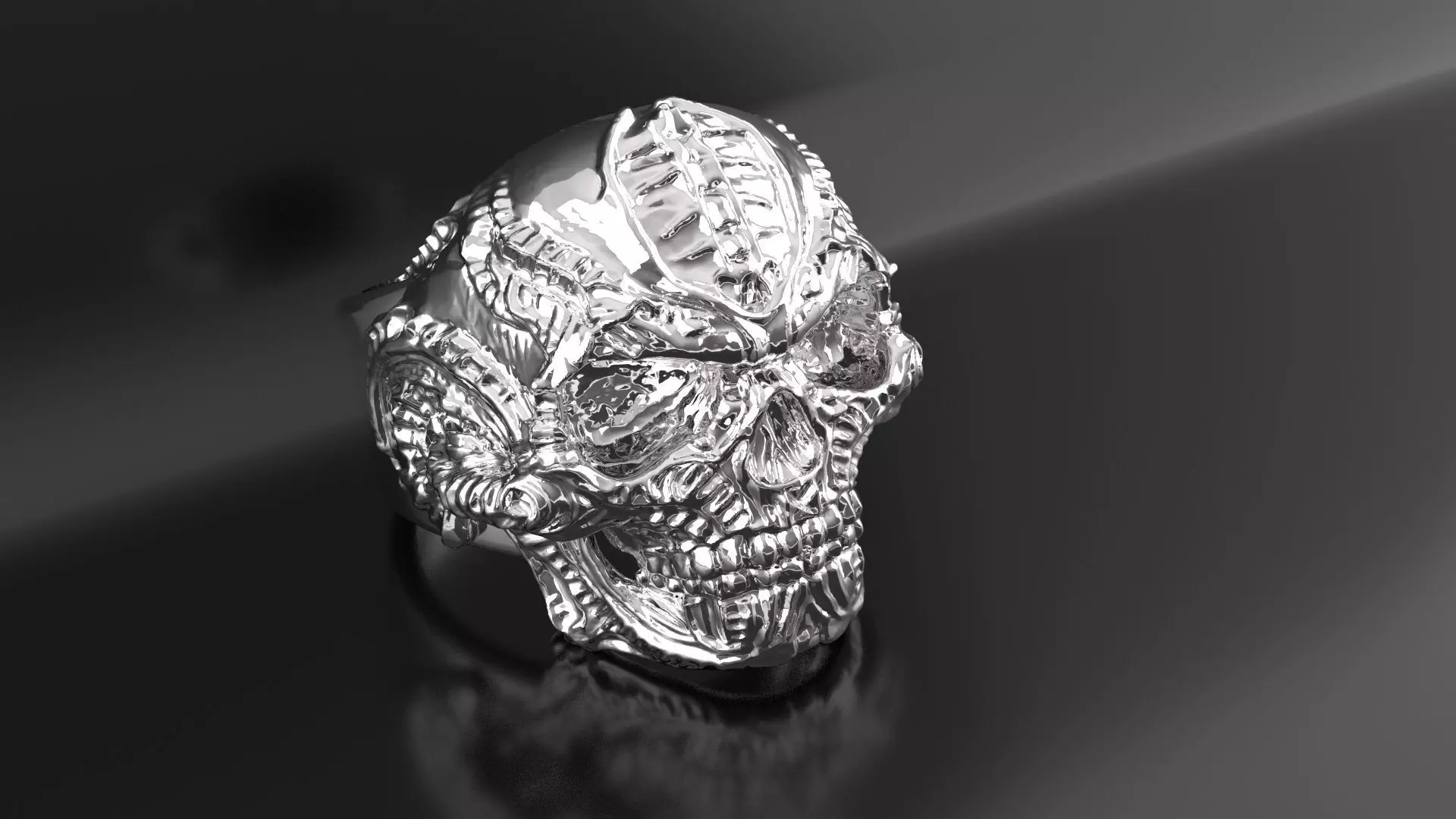Skull Ring 3D Model for Printing and Jewelry Design 3D print model_8