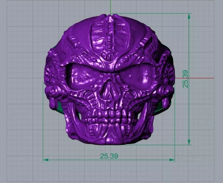 Skull Ring 3D Model for Printing and Jewelry Design 3D print model_5