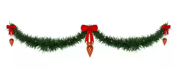 Christmas Garland with Bows 2