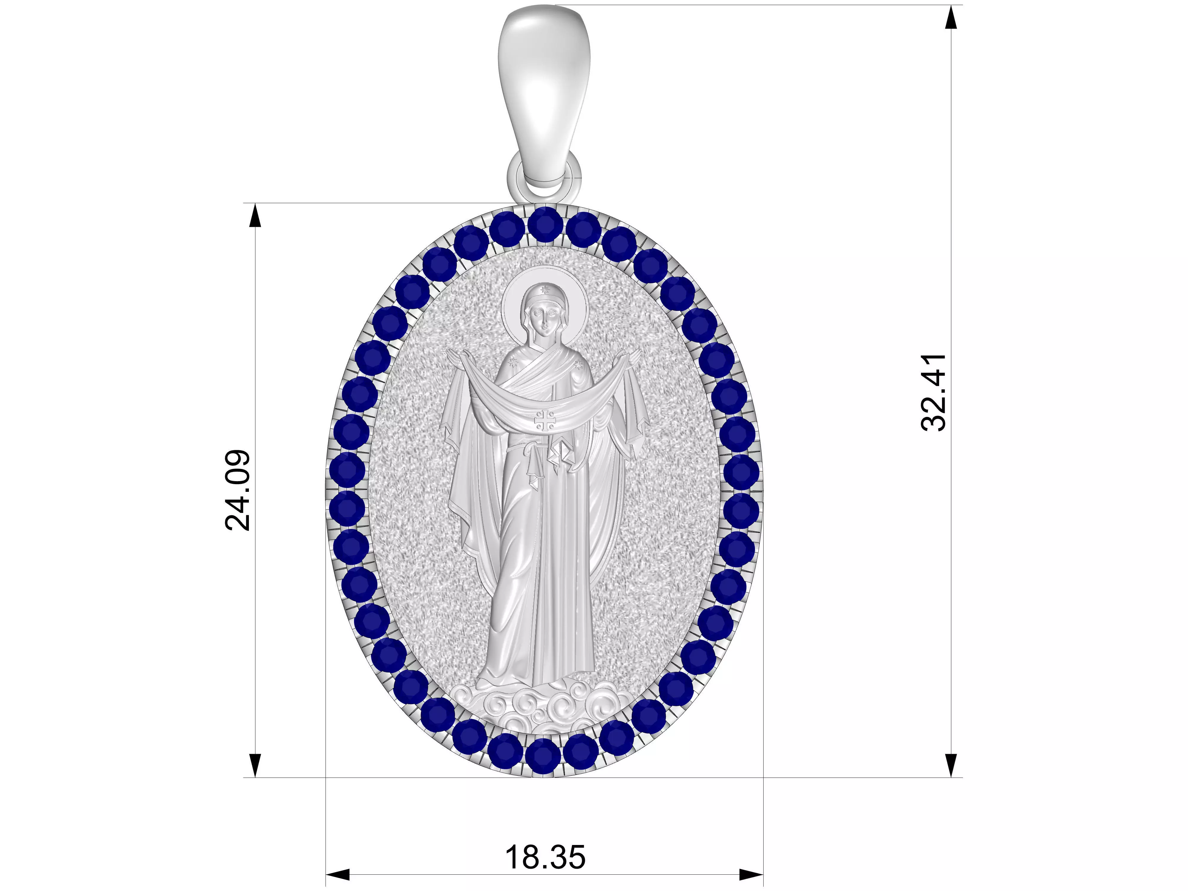 Pendant Maria  3D print model_4