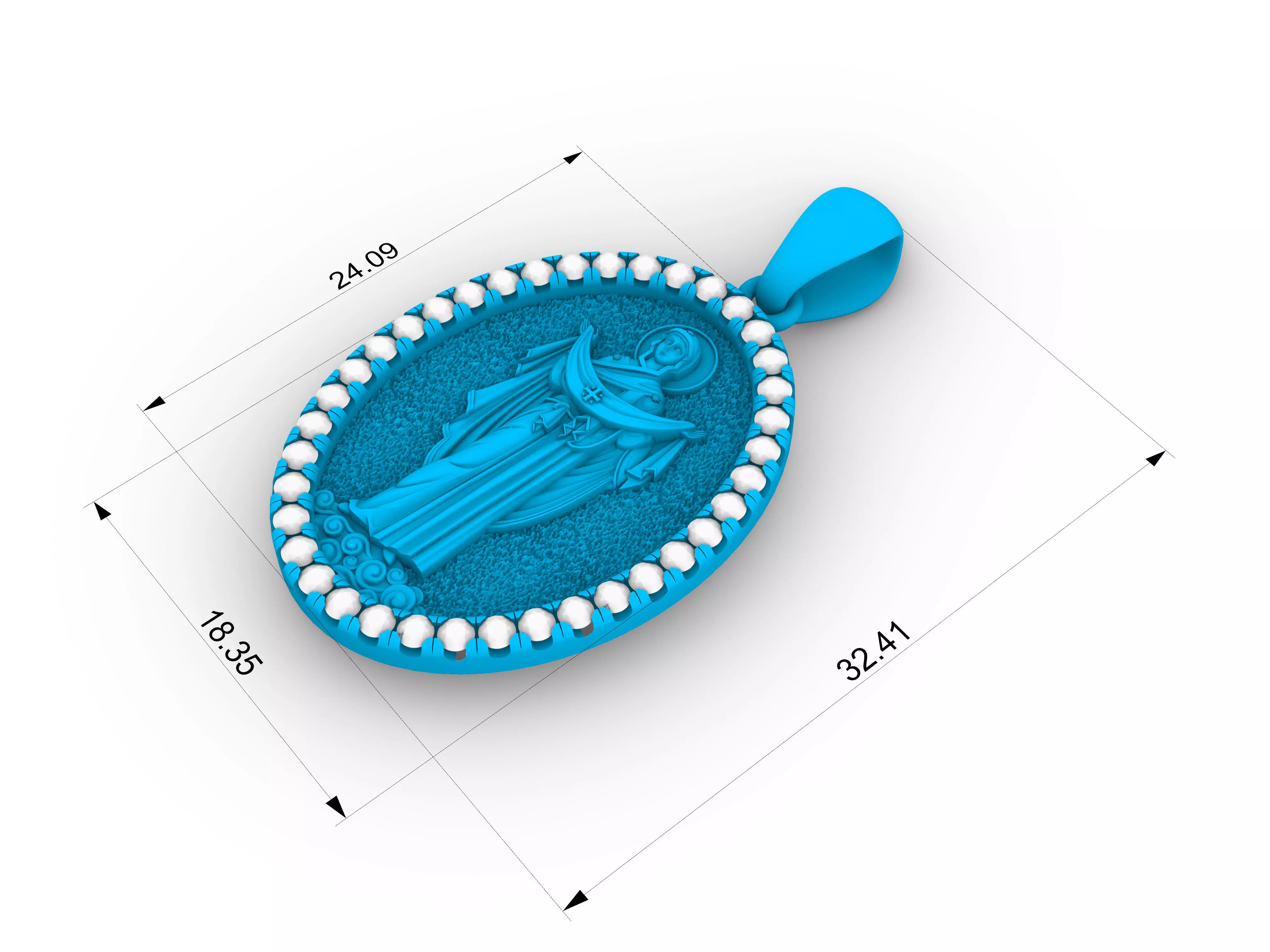 Pendant Maria  3D print model_5