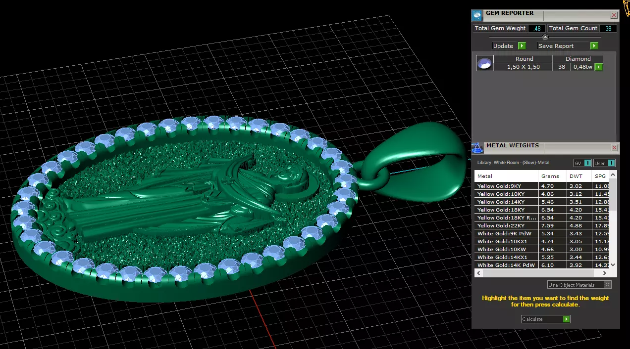 Pendant Maria  3D print model_8