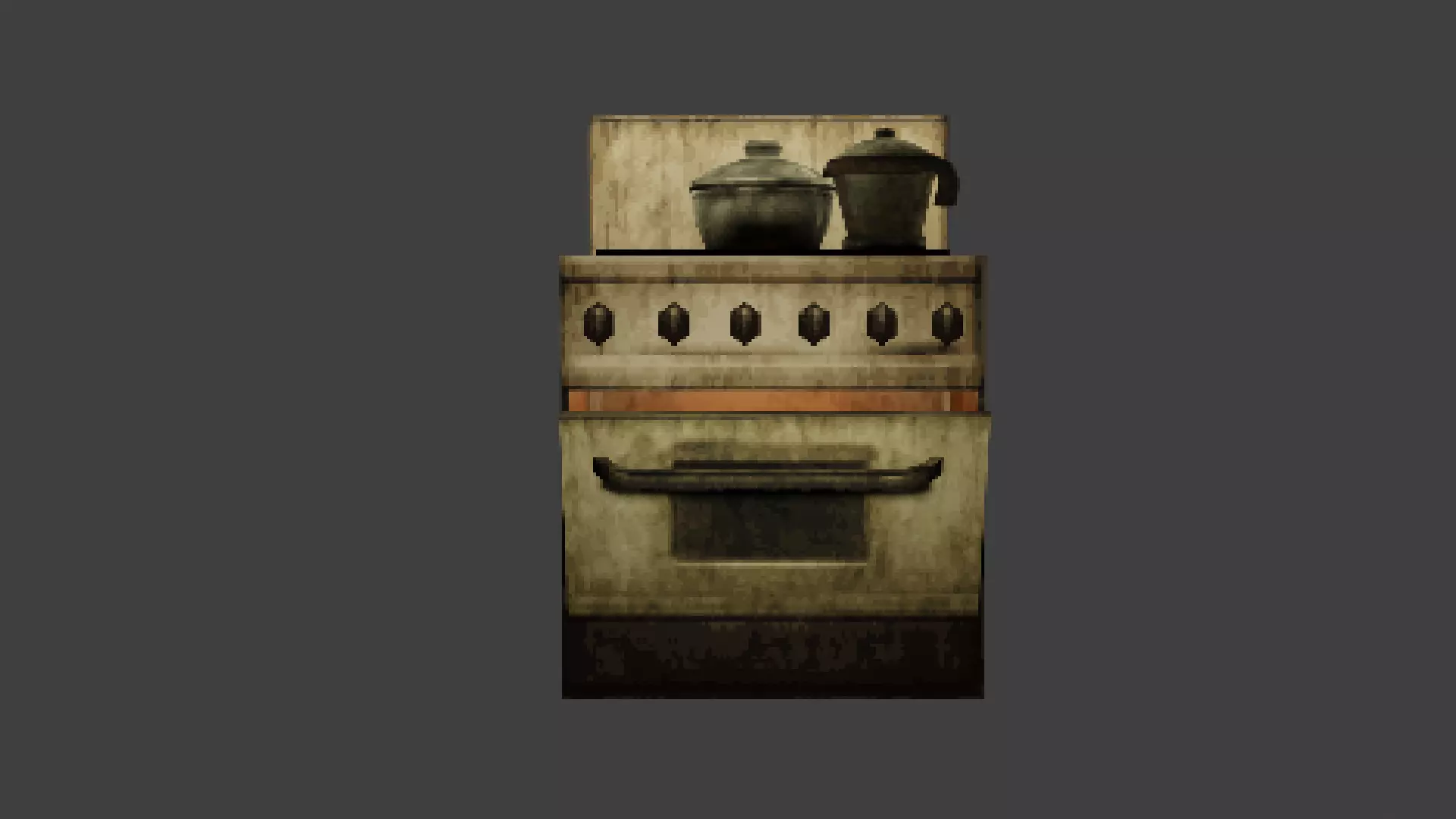 Low Poly PS1 Retro Oven Kitchen Prop FBX OBJ GLB Low-poly 3D model_0