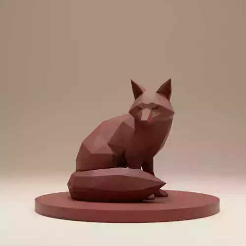 low poly fox Sculpture