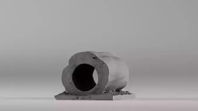 S00095 Hollow Tree Trunk Segment 3dp