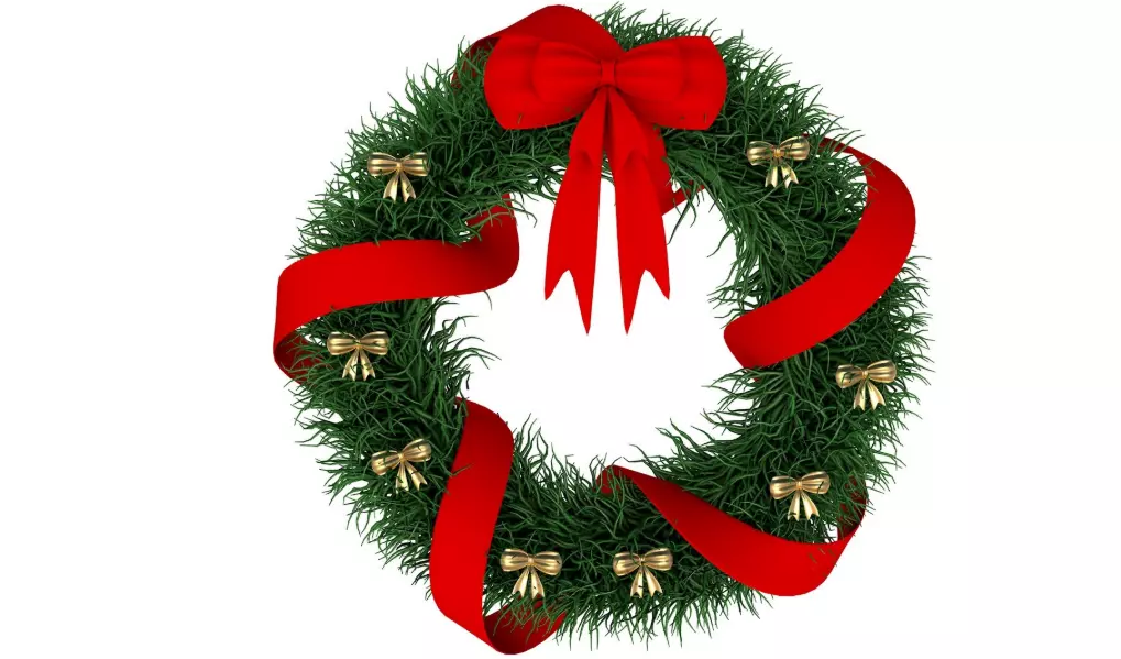 Christmas Wreath with Bows 3D model_0