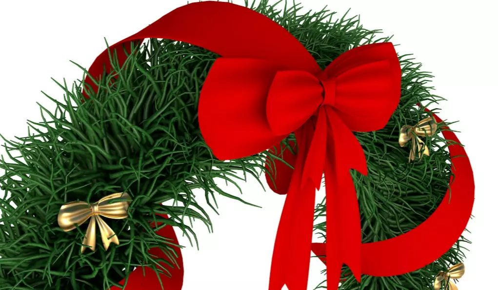 Christmas Wreath with Bows 3D model_2