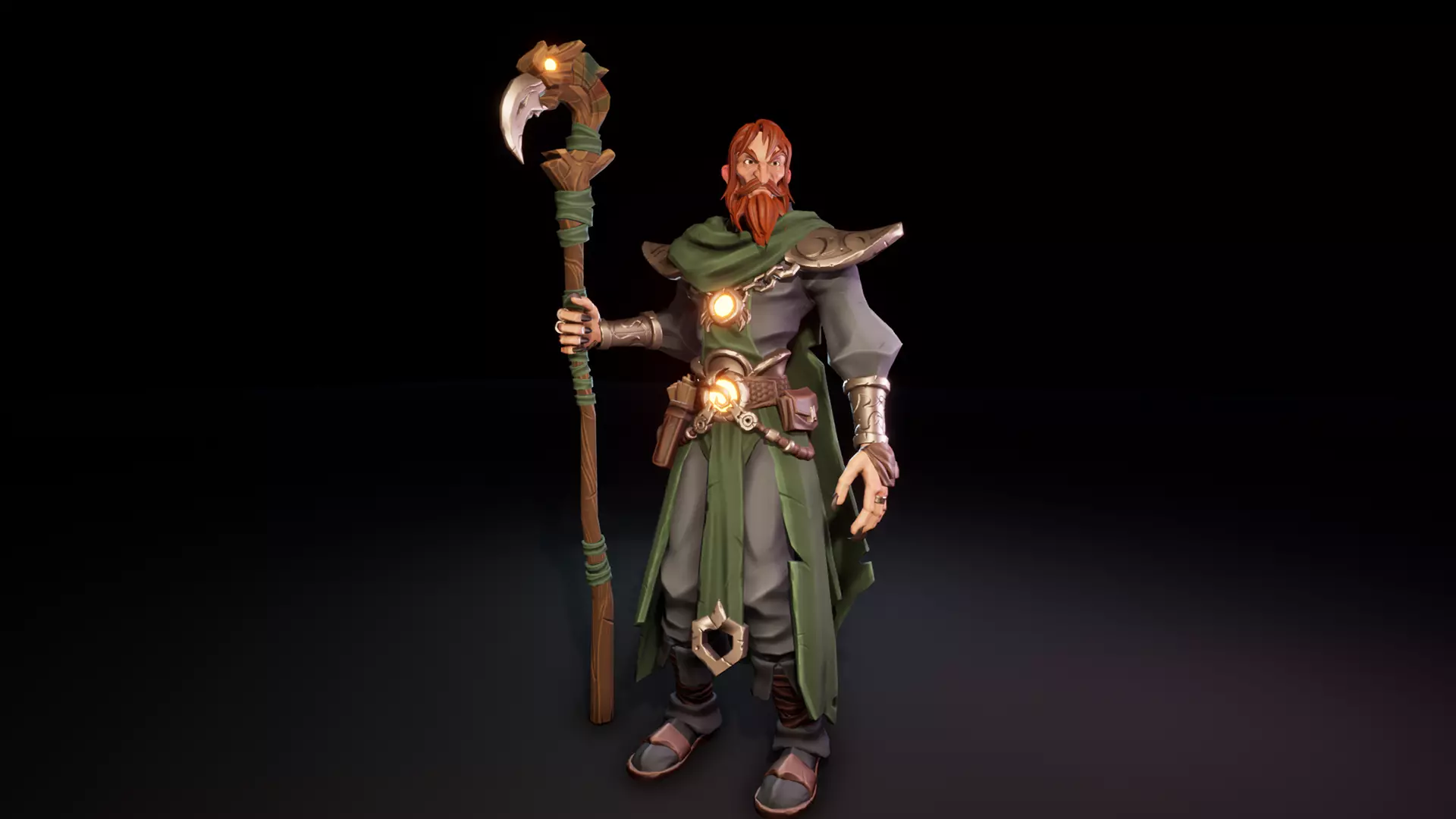 Stylized Bandit Sorcerer Low-poly 3D model_10