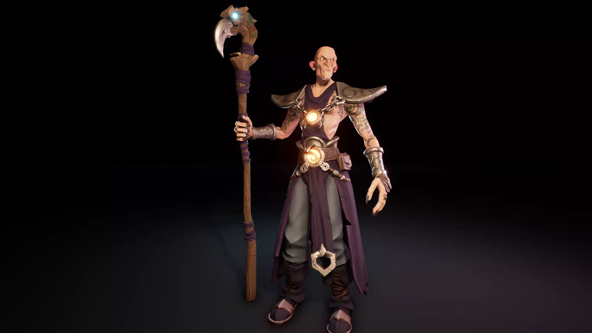 Stylized Bandit Sorcerer Low-poly 3D model_12