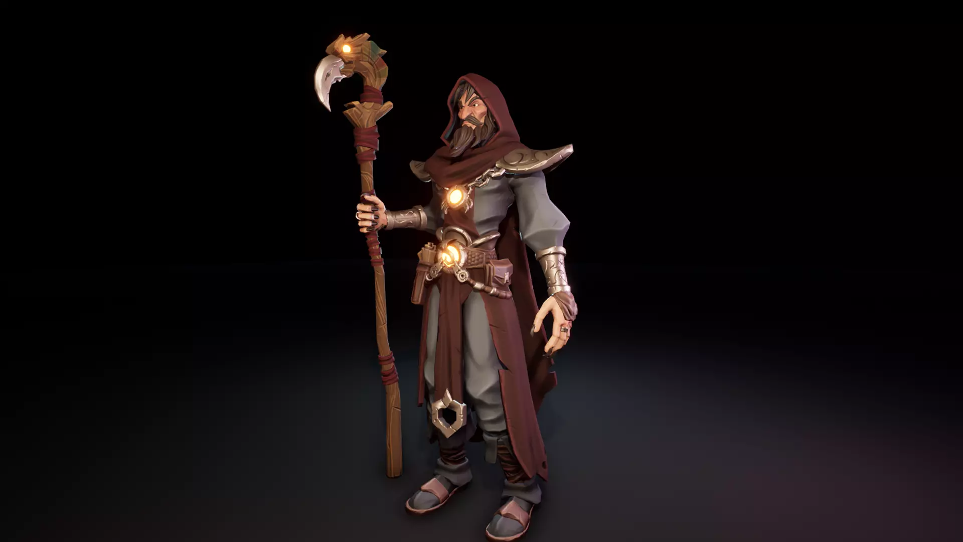 Stylized Bandit Sorcerer Low-poly 3D model_8