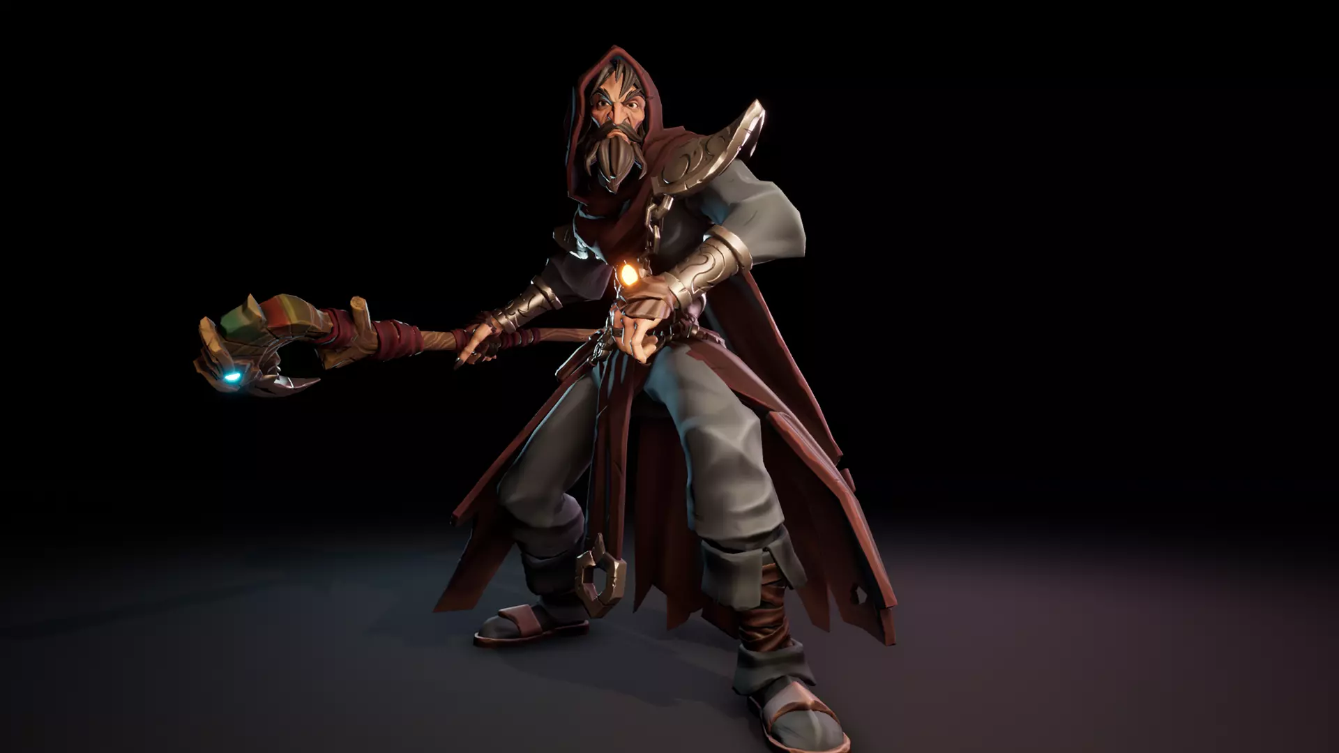 Stylized Bandit Sorcerer Low-poly 3D model_13