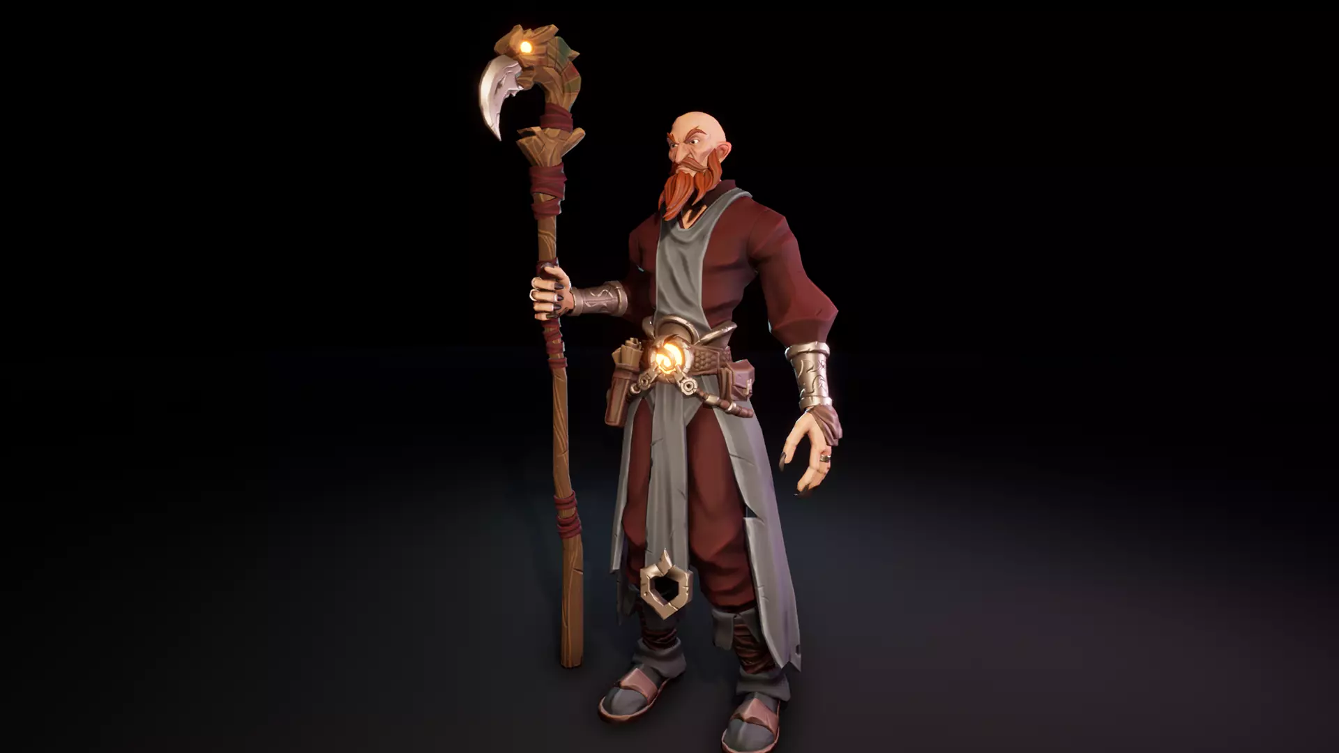 Stylized Bandit Sorcerer Low-poly 3D model_11