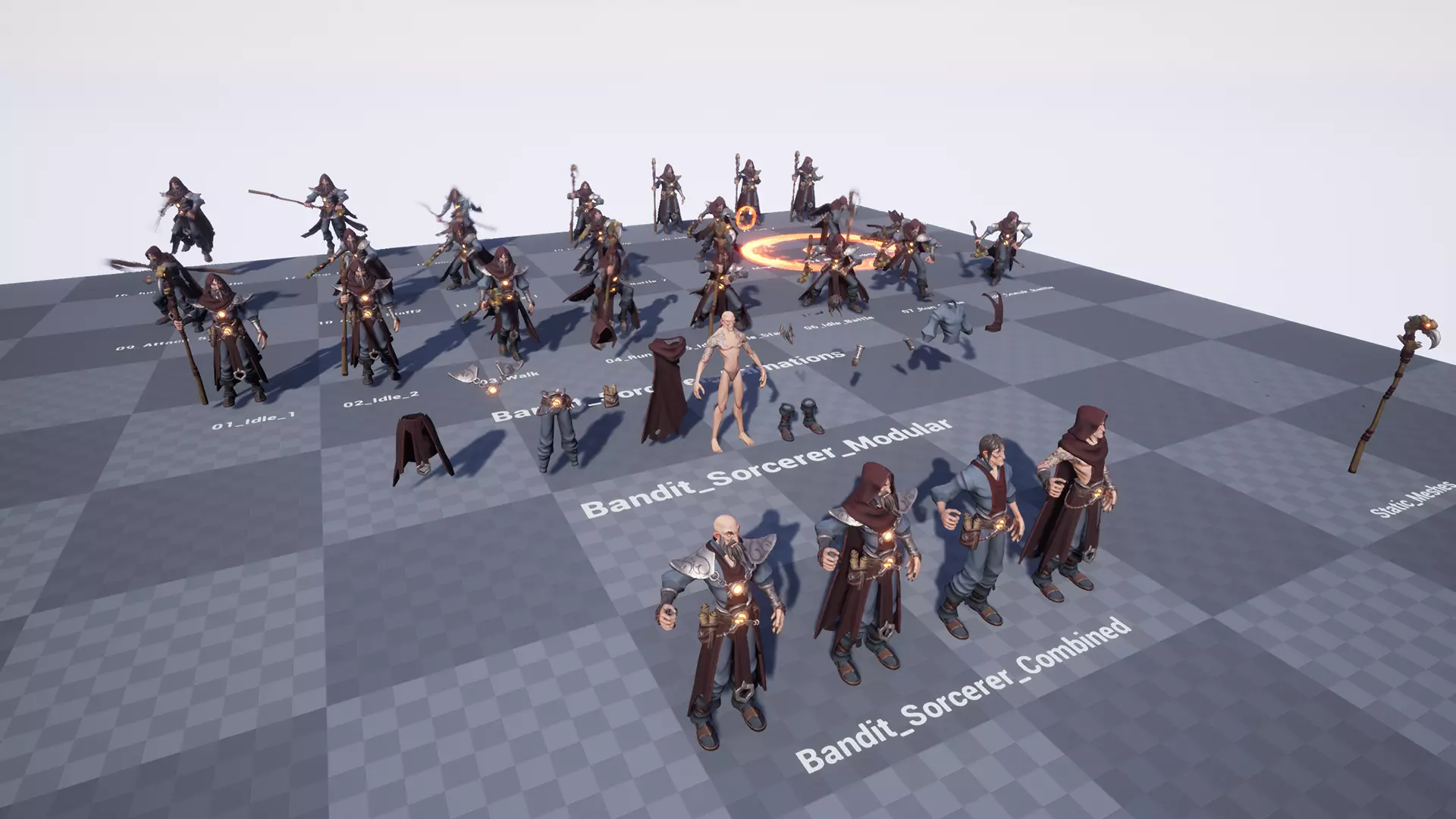 Stylized Bandit Sorcerer Low-poly 3D model_17