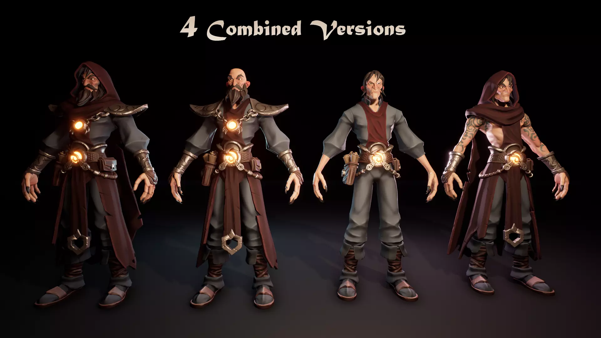 Stylized Bandit Sorcerer Low-poly 3D model_15