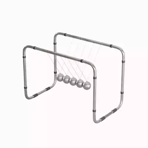 Newton Cradle Set Low-poly 3D model 7