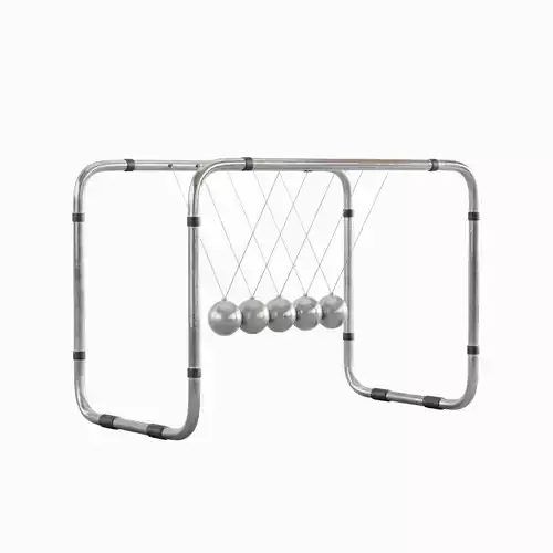 Newton Cradle Set Low-poly 3D model 3