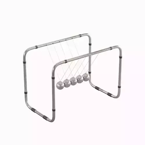 Newton Cradle Set Low-poly 3D model 6