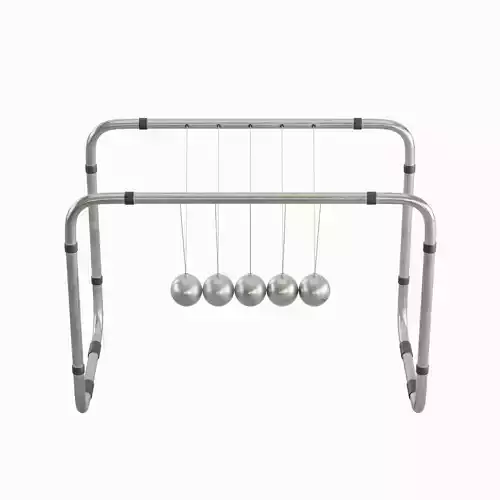 Newton Cradle Set Low-poly 3D model 5