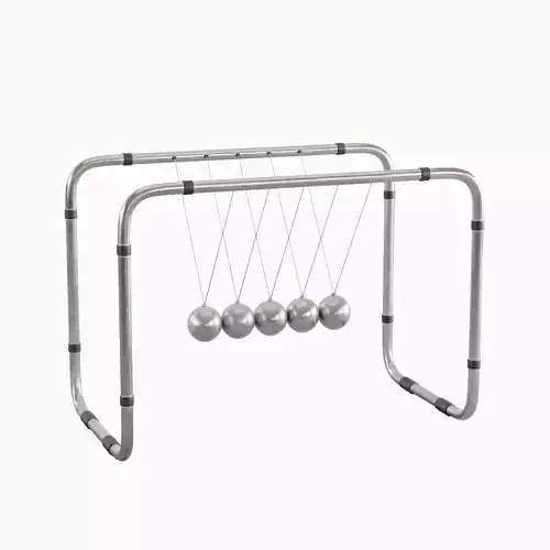 Newton Cradle Set Low-poly 3D model 2