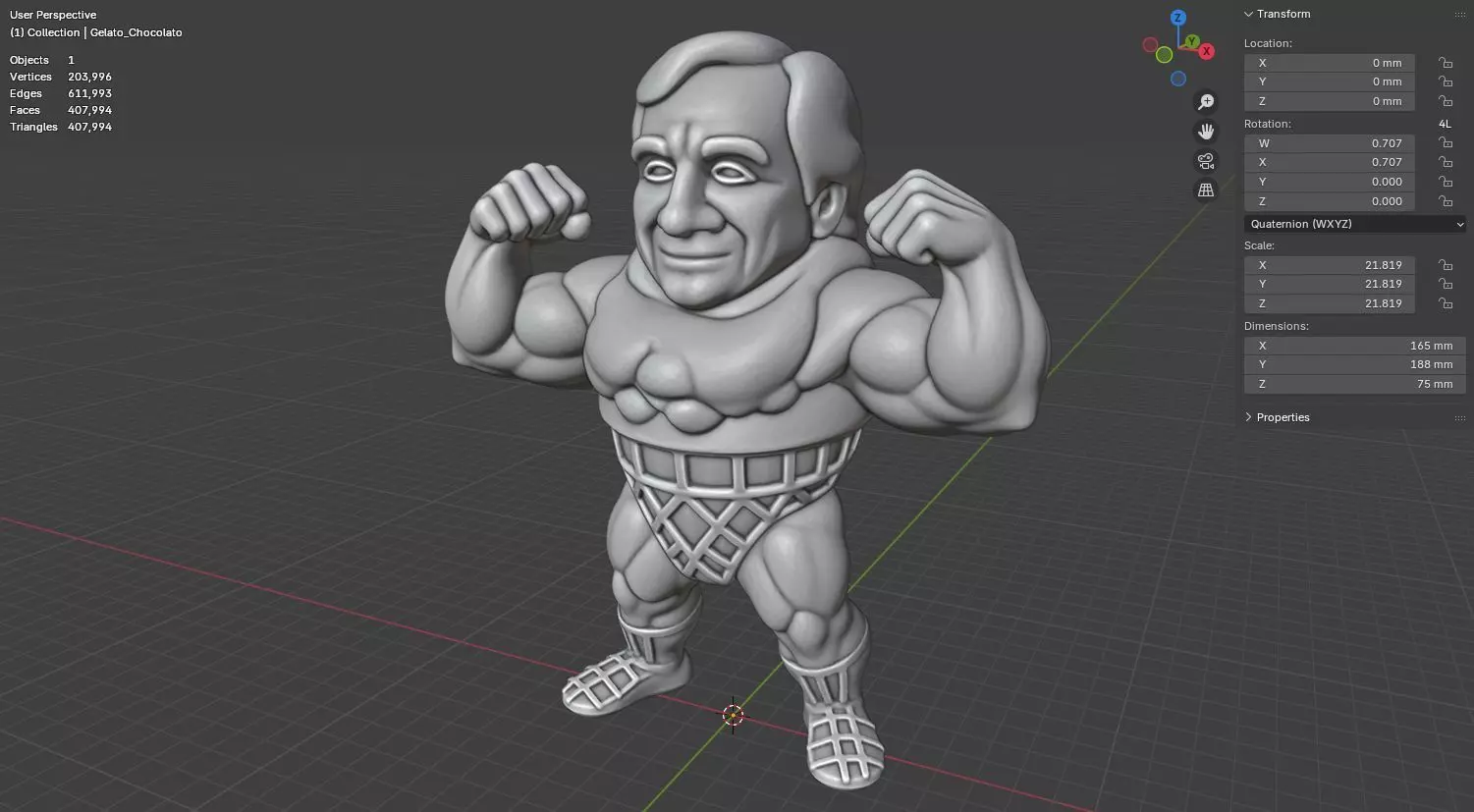 Gelato Chocolato 3D Brainrot Ice Cream Figurine for print 3D print model_18