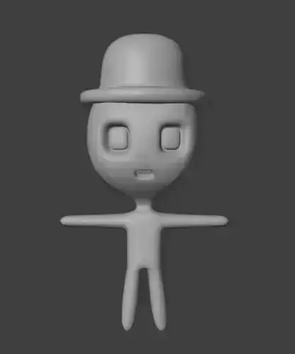 Human with hat 3D print model