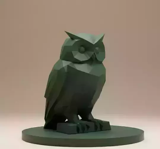 low poly Owl Sculpture