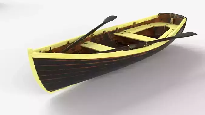 Black wooden boat