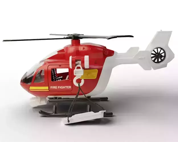 Firefighter Rescue Helicopter - Red Color Helicopter Printable  3D model
