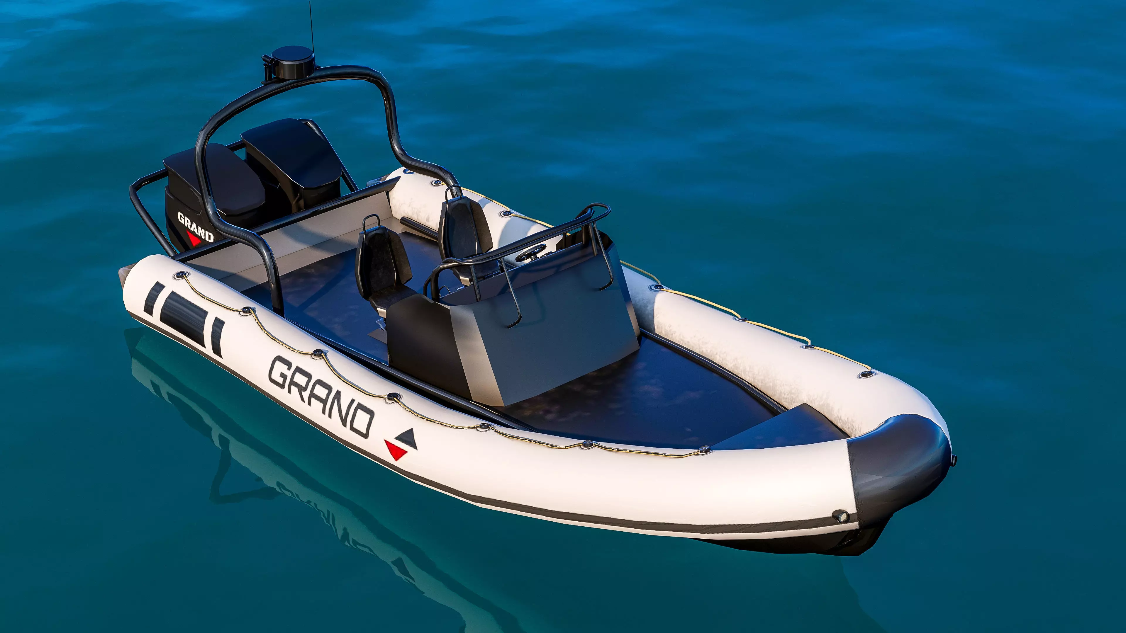 Inflatable boat 3D model_7