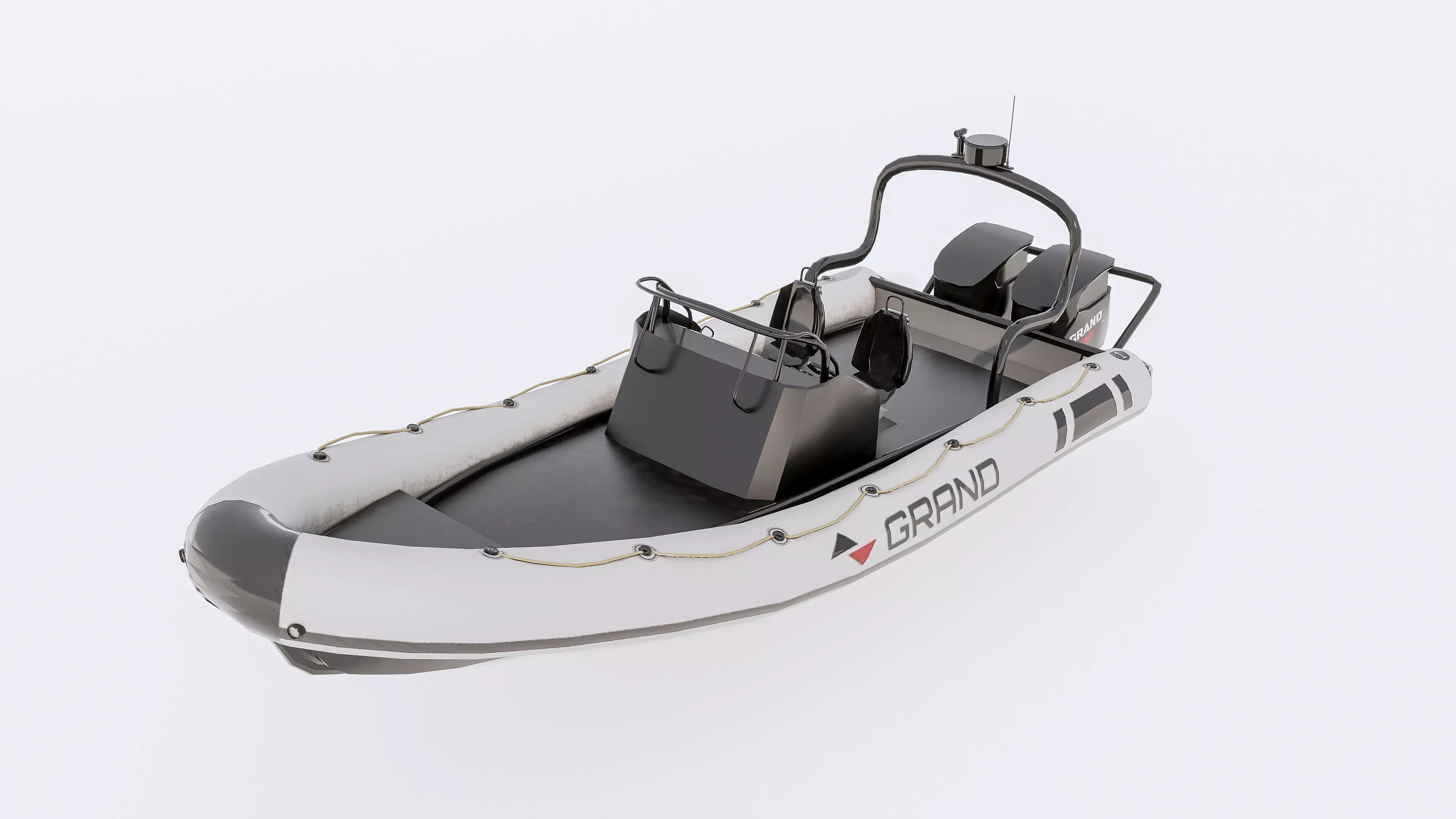 Inflatable boat 3D model_2